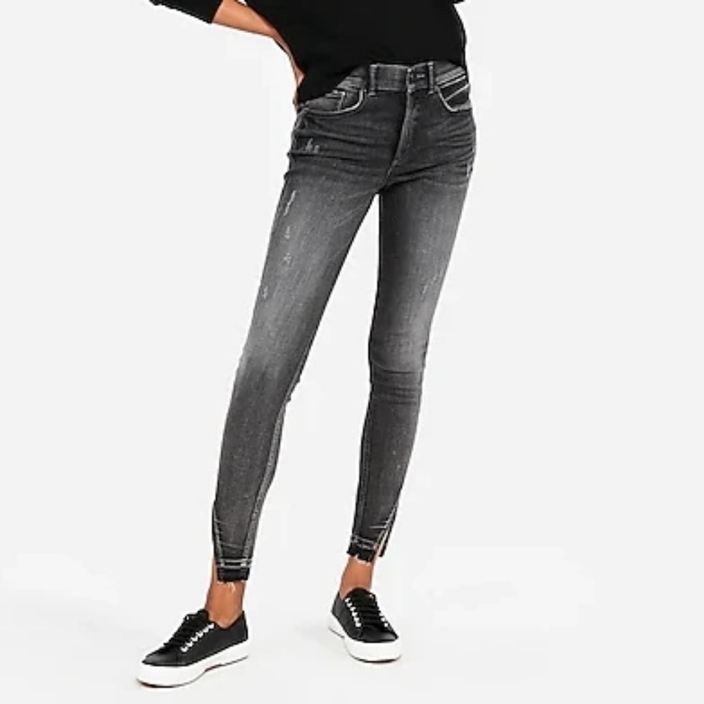 Express High Waisted Ankle Jeans